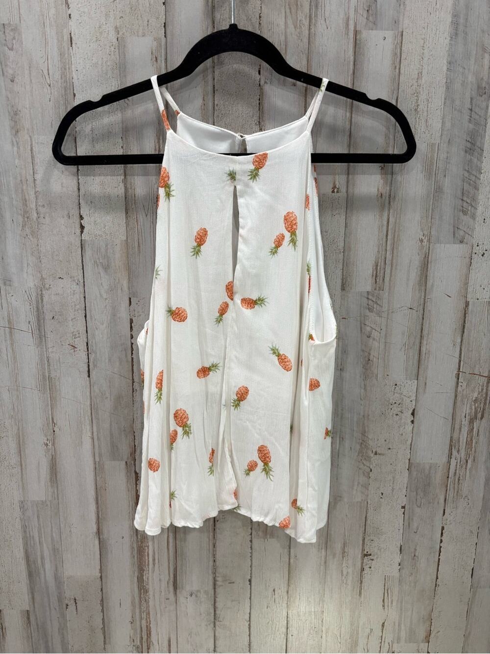 Altard State Pineapple Print Tank Top Medium White Tropical Cami Boho Summer